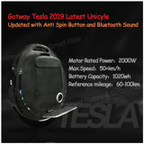 Gotway Tesla with Anti Spin Button and Bluetooth Sound 1020Wh 2000W unicycle