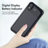 LINGCHEN Battery Case for iPhone X/XS XR 5000/5500 mAh Charge Battery Cover For iPhone Smart Digital Display Charging Case