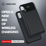 LINGCHEN Battery Case for iPhone X/XS XR 5000/5500 mAh Charge Battery Cover For iPhone Smart Digital Display Charging Case