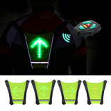 USB Rechargeable Reflective LED Turn Signal Light Vest Backpack