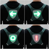 USB Rechargeable Reflective LED Turn Signal Light Vest Backpack